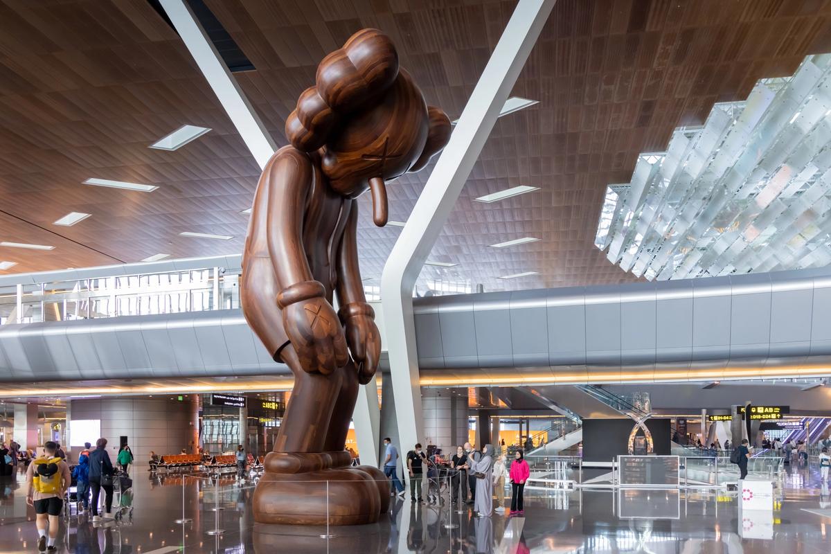 KAWS's SMALL LIE (2018) at Hamad International Airport Photo: Iwan Baan; Courtesy of Qatar Museums