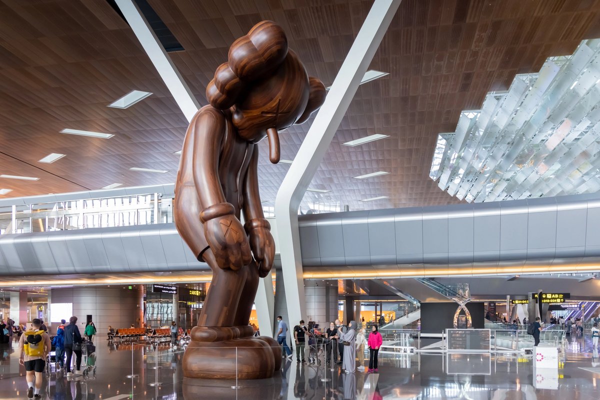 KAWS's SMALL LIE (2018) at Hamad International Airport Photo: Iwan Baan; Courtesy of Qatar Museums