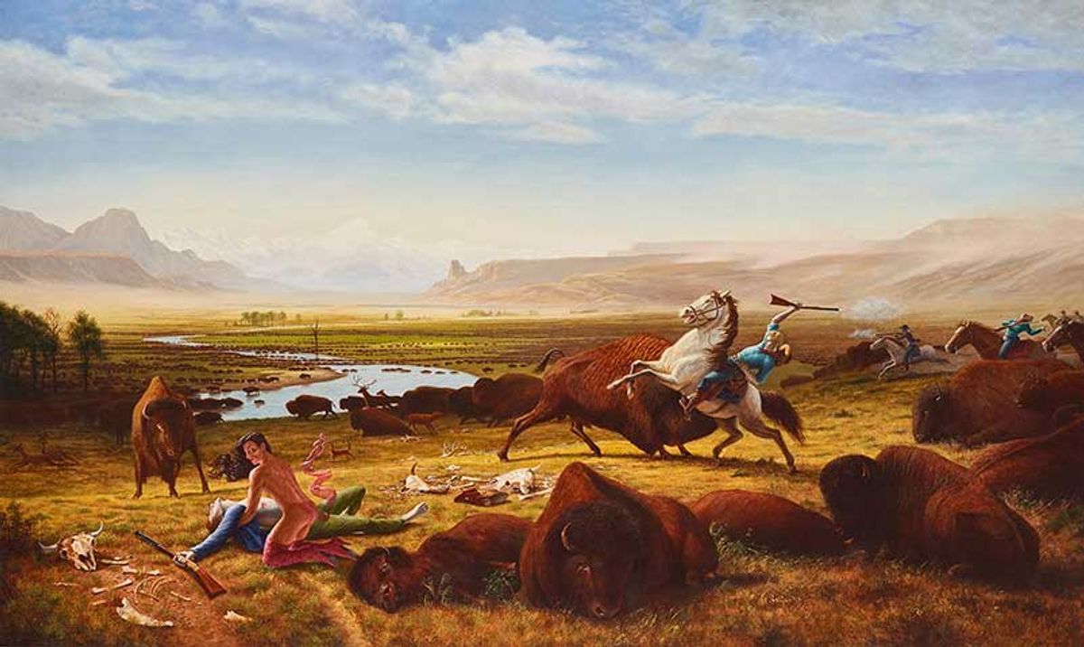 Death of Adonis (2009), one of two paintings by Cree artist Kent Monkman in the Phillips show, was acquired by the Art Bridges Foundation
© Kent Monkman