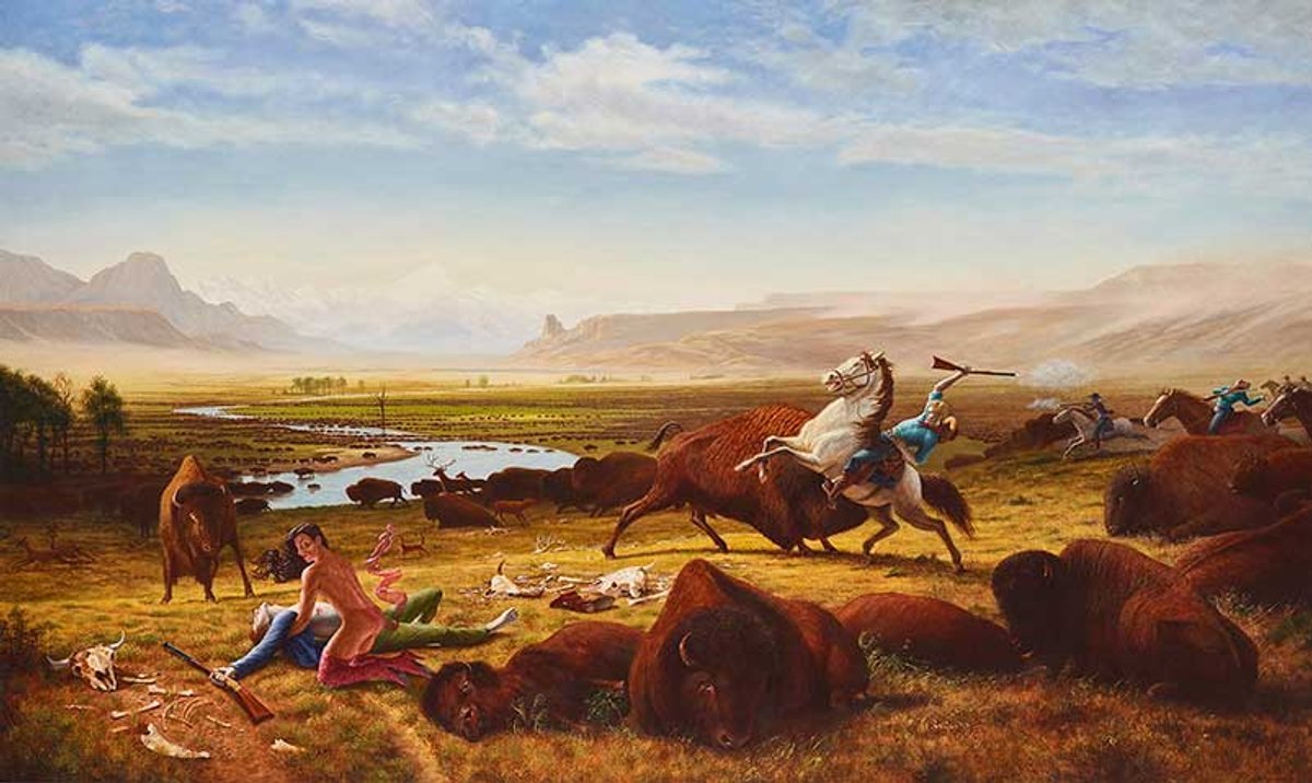 Death of Adonis (2009), one of two paintings by Cree artist Kent Monkman in the Phillips show, was acquired by the Art Bridges Foundation
© Kent Monkman