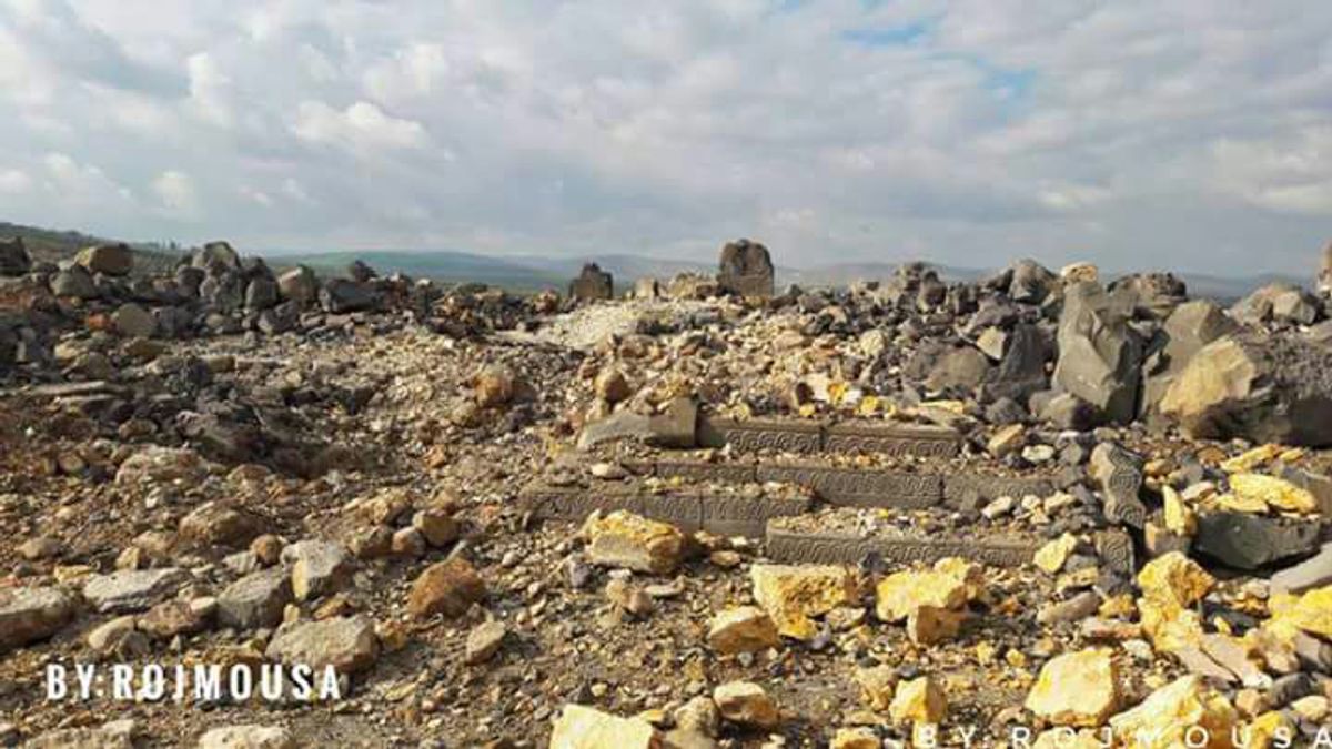 The Iron Age temple of Ain Dara in north-west Syria after bombing by Turkish forces Syrian Ministry of Culture