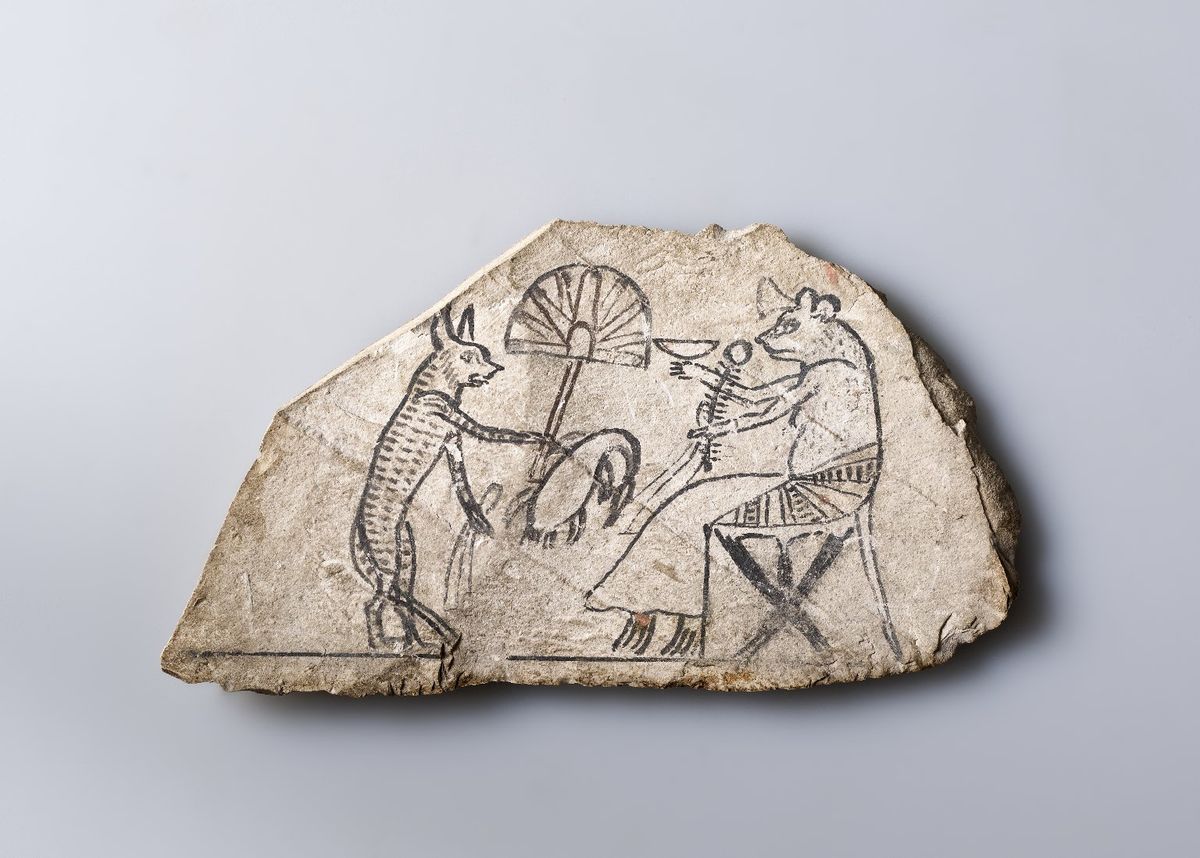 Cat and Mouse; c.1295-1075 BC Ostracon Limestone

Photo: Brooklyn Museum; Gavin Ashworth