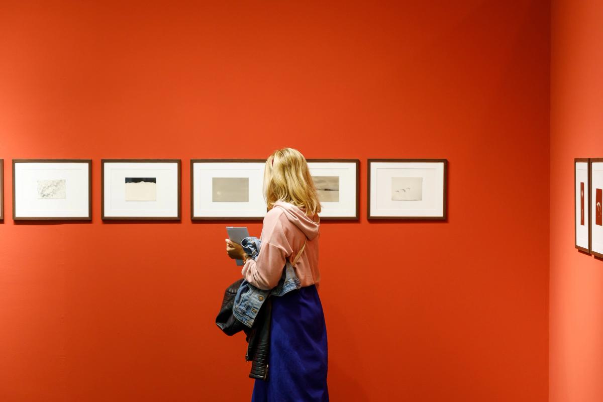 A visitor at Tbilisi Art Fair 2022. Courtesy of TAF