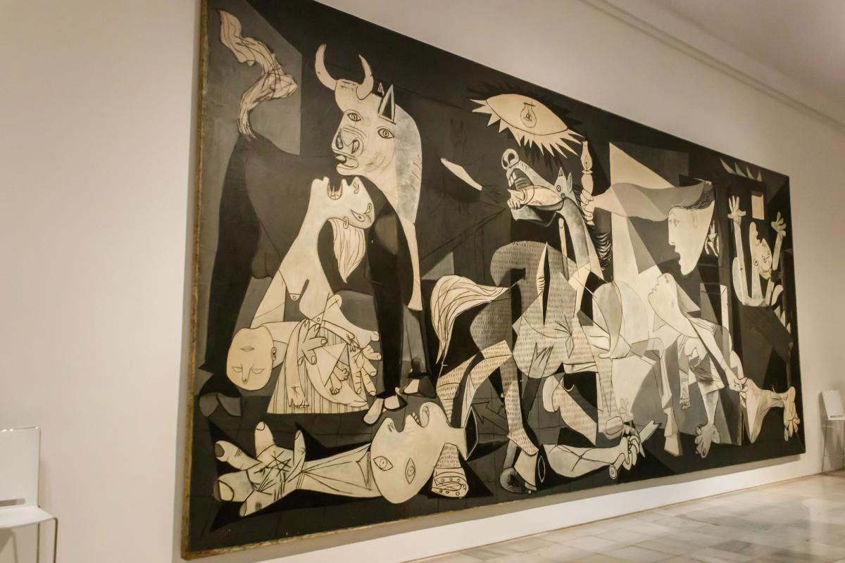 Guernica (1937) has been displayed in a purpose-built gallery in Madrid's Reina Sofía since 1992.
© Succession Picasso 2026. Photo: Olya Solodenko. Courtesy Adobe Stock