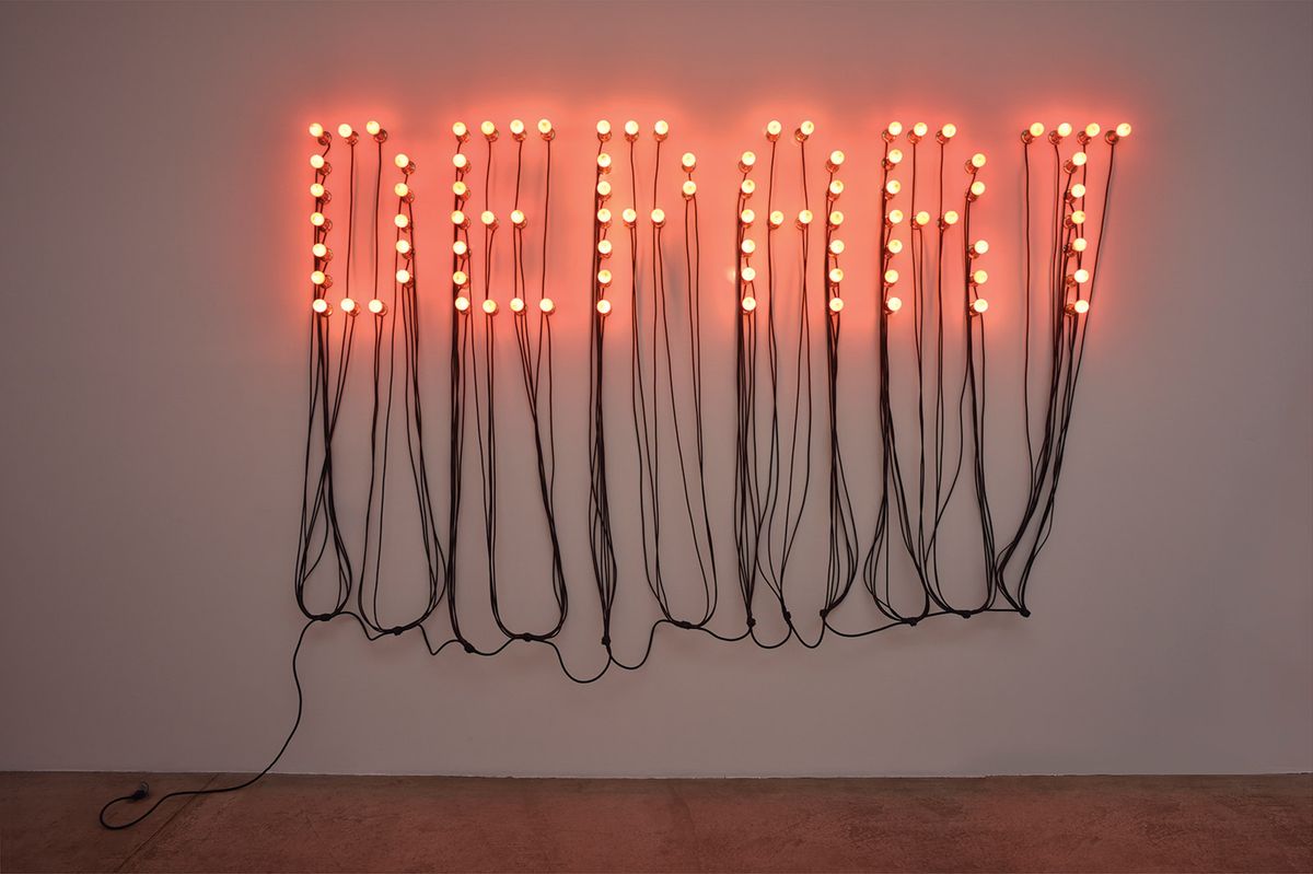 Christian Boltanski’s light installation Départ (2015) Photo © Rebecca Fanuelew, Courtesy of the artist and Galerie Marian Goodman