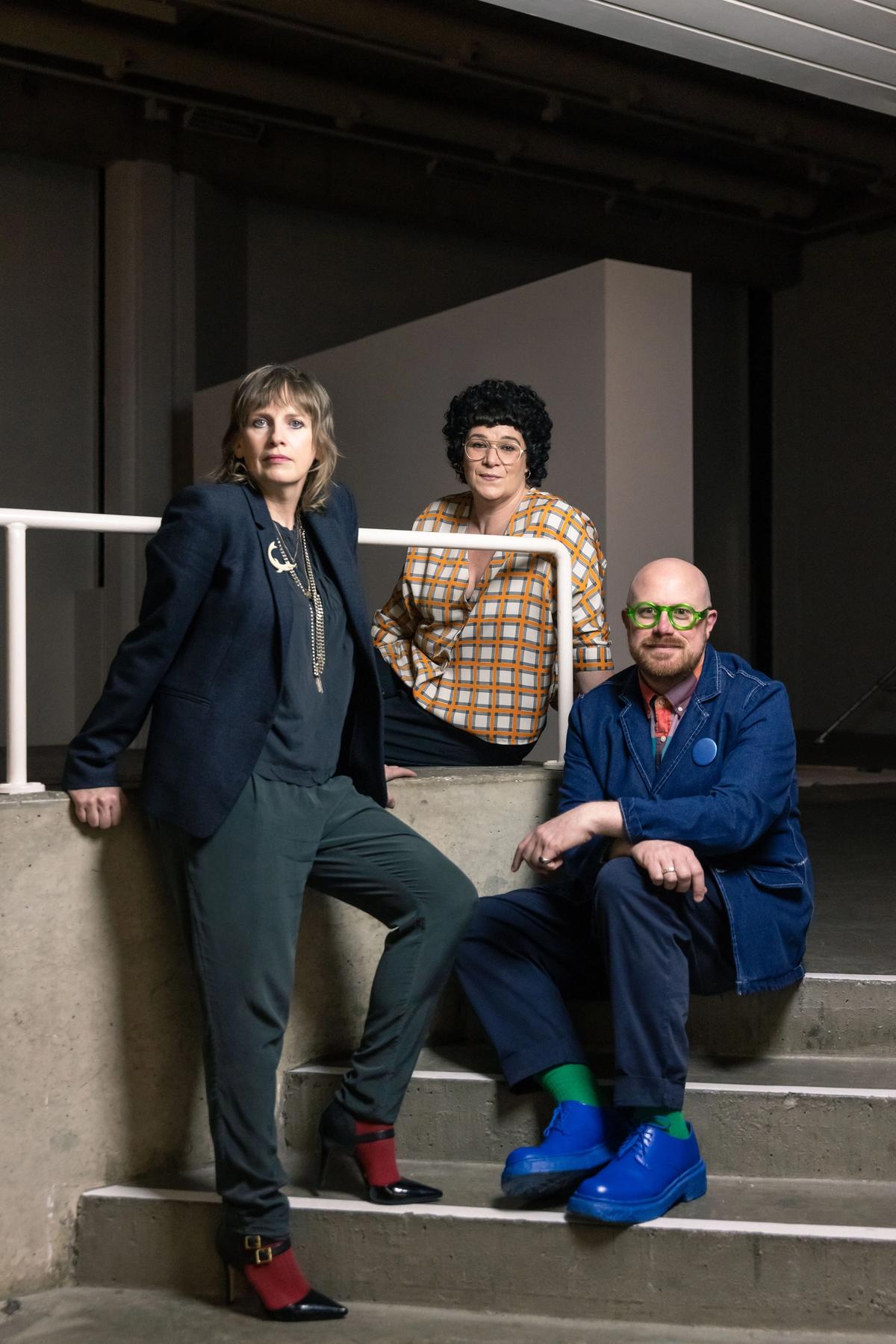 Artist Isabel Nolan, Curator Georgina Jackson and Producer Cian O’Brien at The Douglas Hyde Gallery of Contemporary Art,Dublin
Photo: Ste Murray