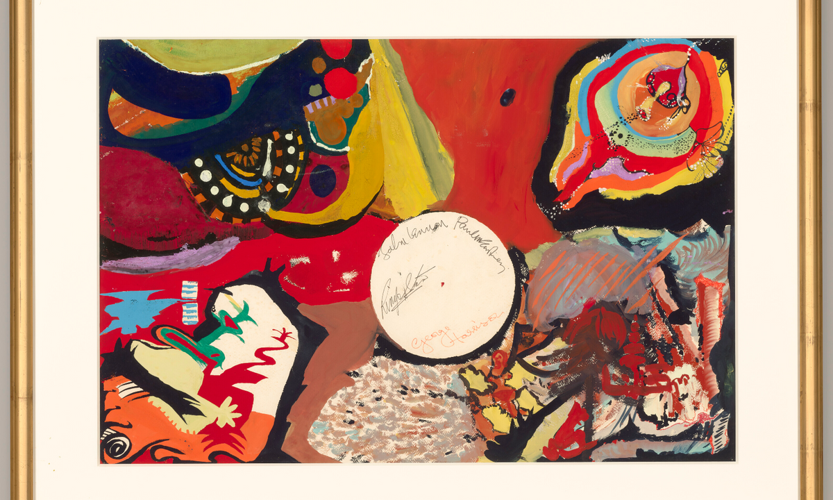 Painting made by The Beatles in a Tokyo hotel sells for $1.7m at auction