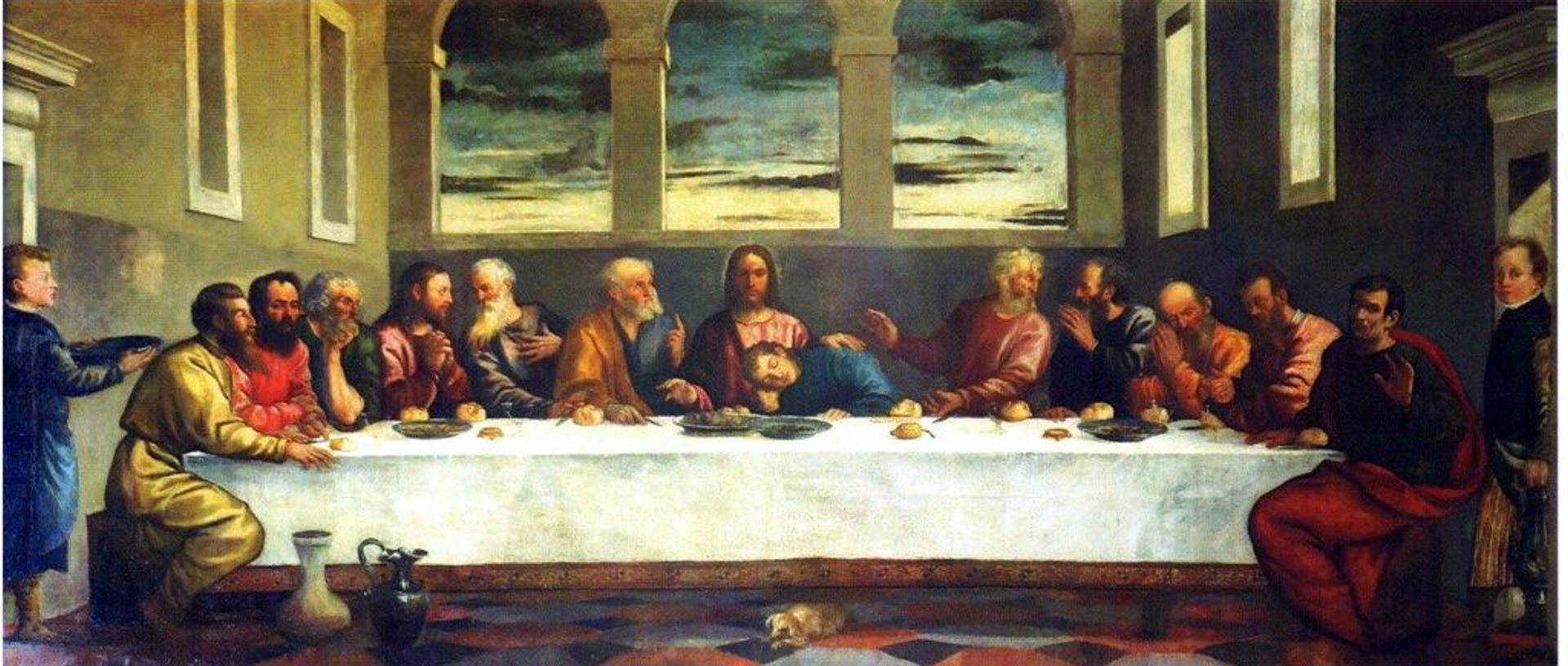 The Last Supper painting, thought to be by Titian Courtesy of St Michael and All Angels, Ledbury Parish Church