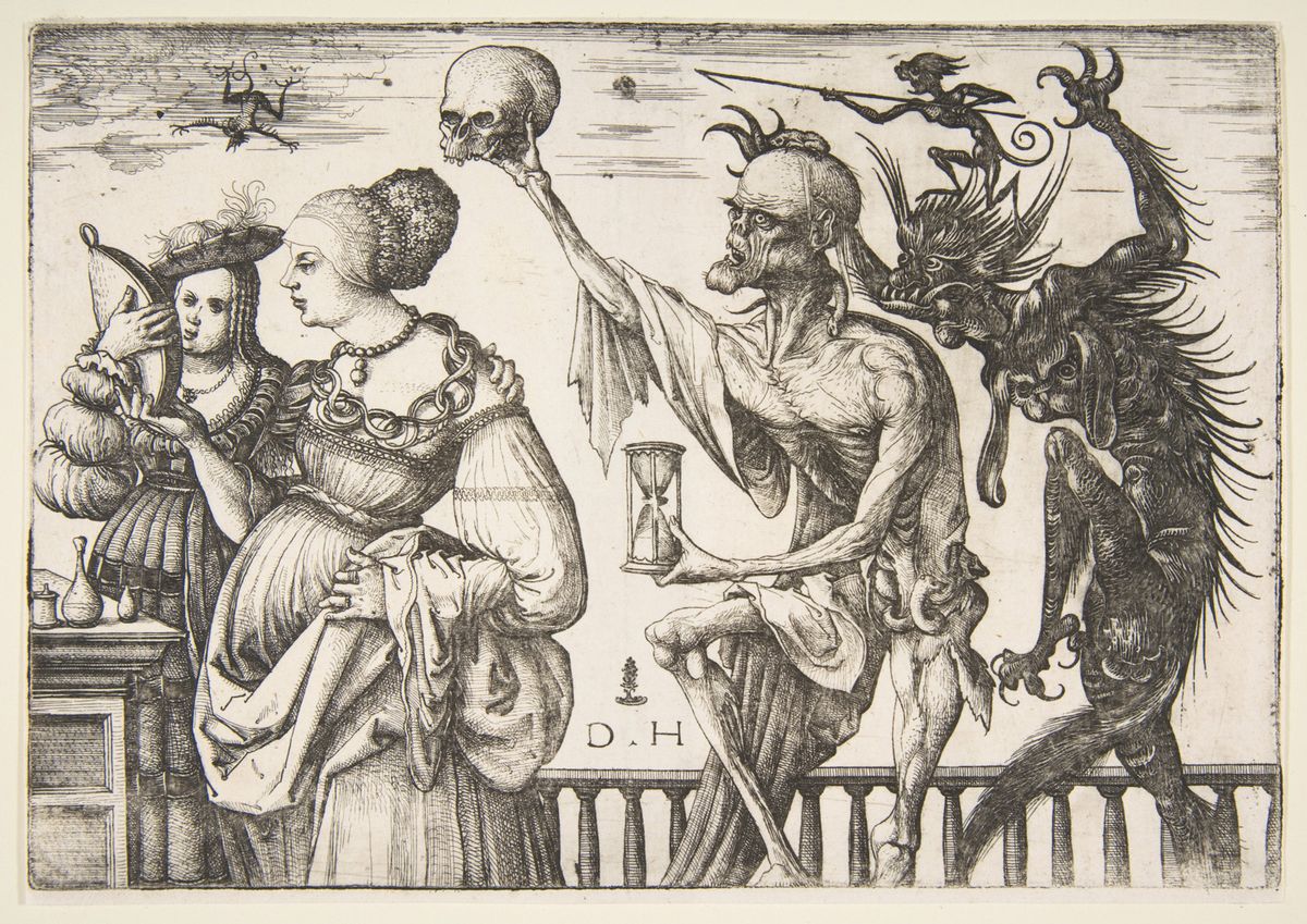 Daniel Hopfer's Death and the Devil Surprising two Women, (ca. 1500–1510) 