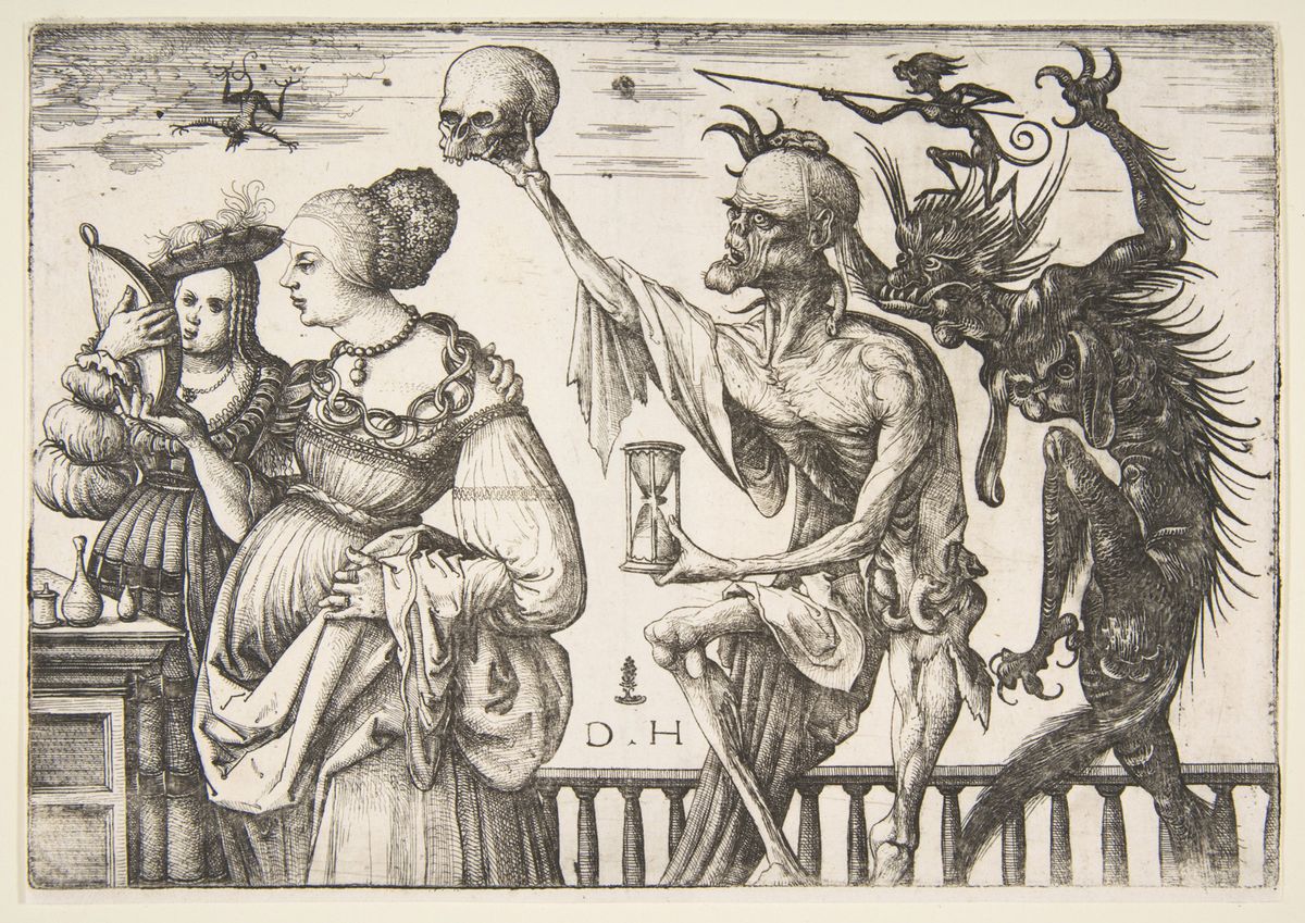 Daniel Hopfer's Death and the Devil Surprising two Women, (ca. 1500–1510)