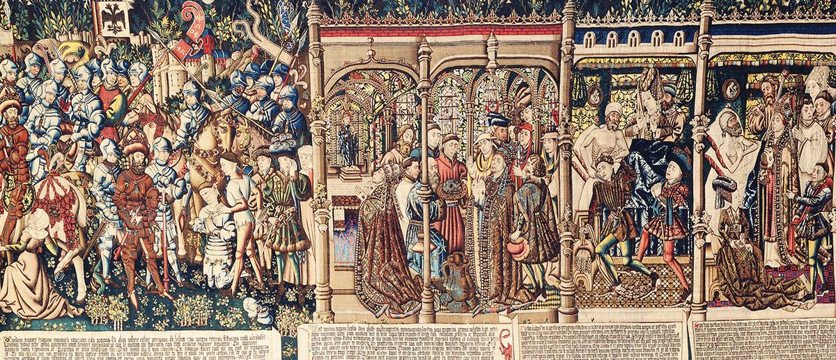 A tapestry copy of The Justice of Trajan and Herkinbald now in the Historical Museum of Bern 