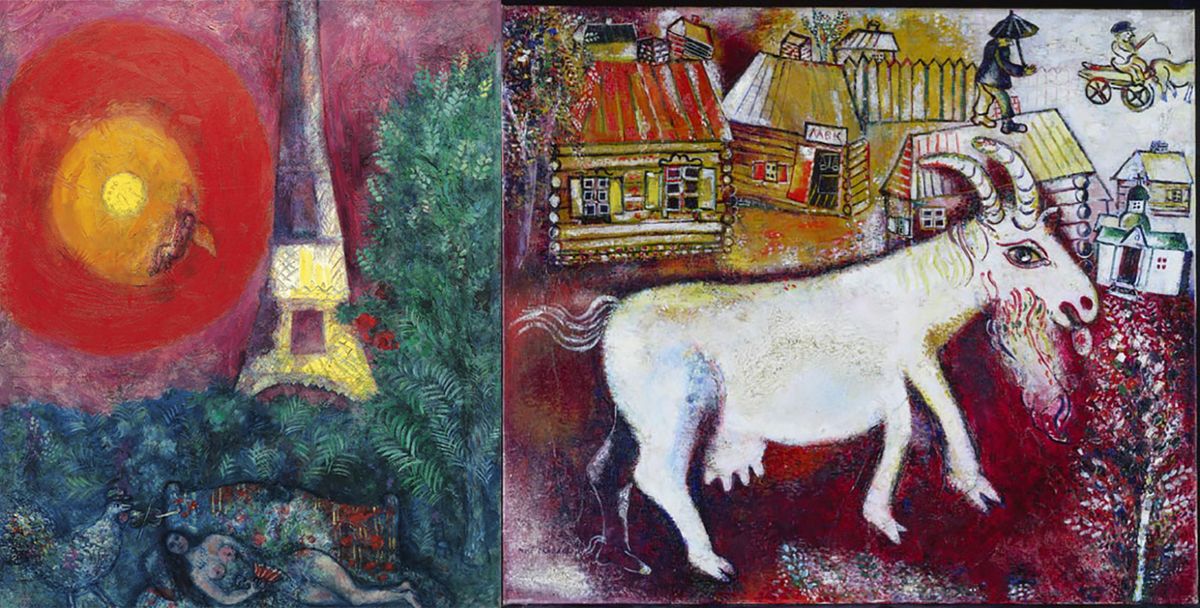 Marc Chagall's Eiffel Tower (1929) will hang next to his Memories of Childhood (1924) in the National Gallery of Canada's European paintings galleries National Gallery of Canada, Ottawa