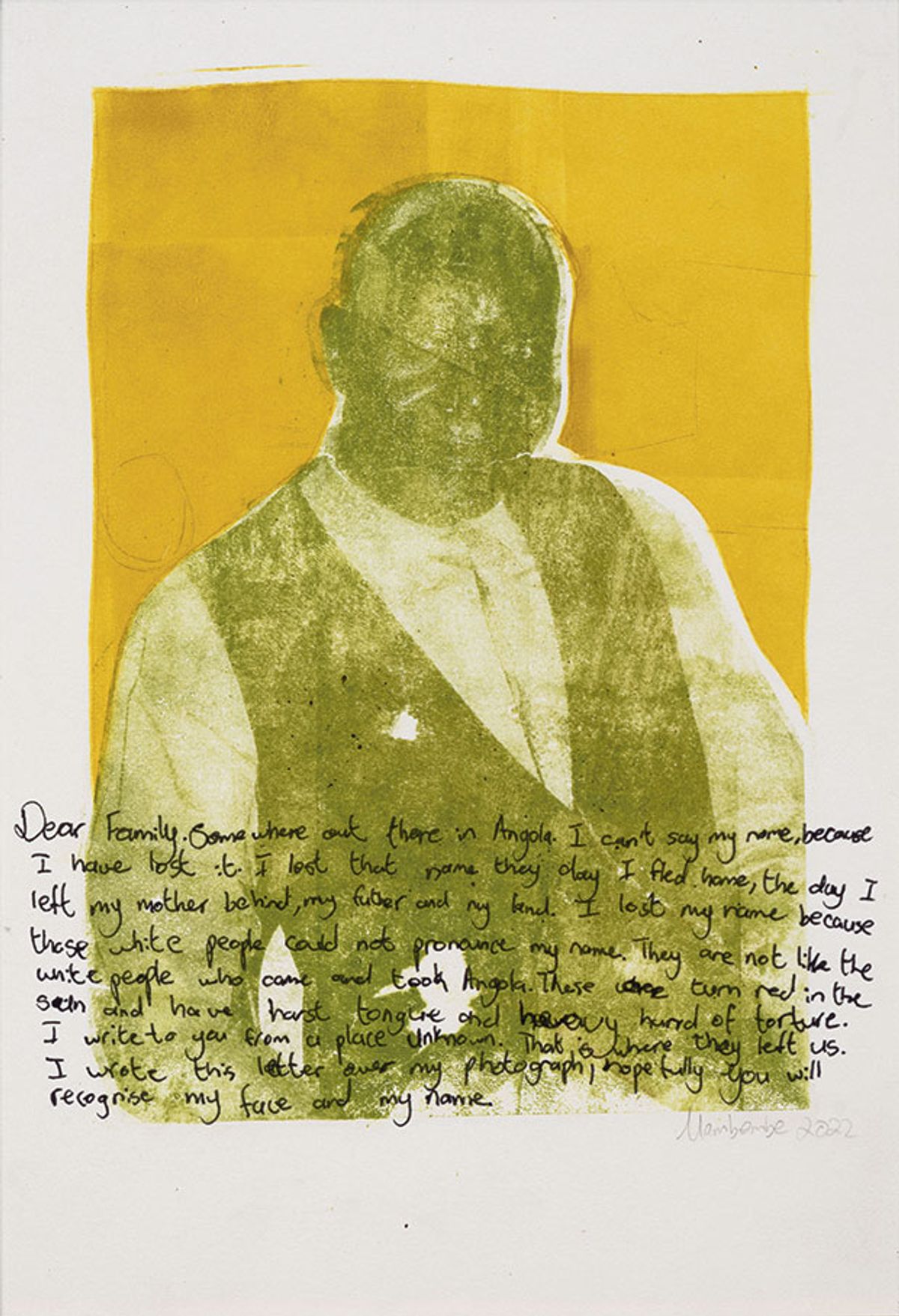 Helena Uambembe’s Dear someone somewhere in Angola (2022)