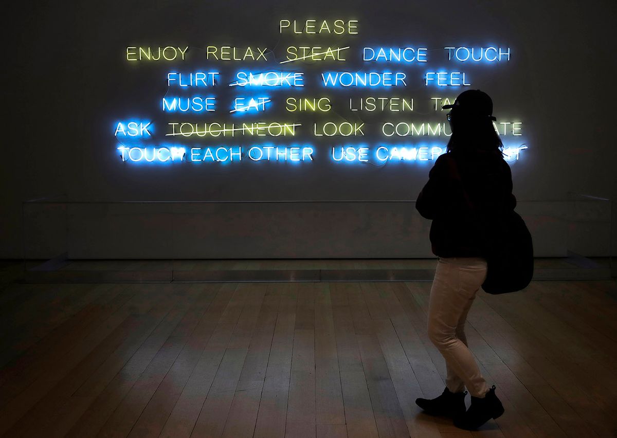 A museum patron entering the Museum of Fine Arts, Boston through its newly updated entrance for school groups. Accusations of racism have led to a change in procedures at the institution Elise Amendola/Associated Press