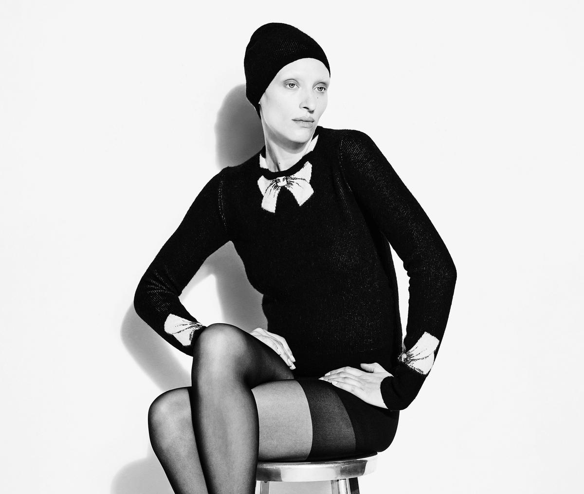 Schiaparelli’s bow sweater made her name after it appeared in her 1927 collection © Schiaparelli