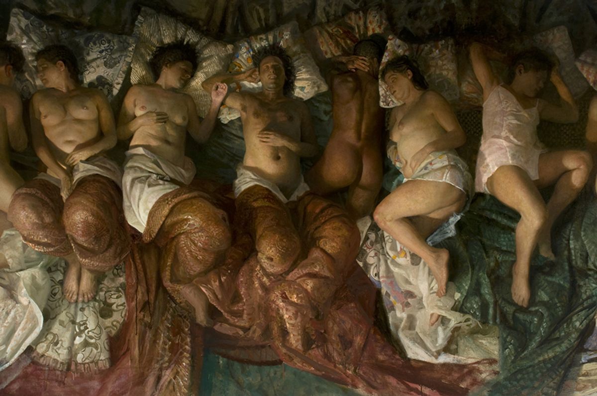 Vincent Desiderio, Sleep (detail; 2008), which inspired Kanye West's Famous video Courtesy of Marlborough Gallery, New York