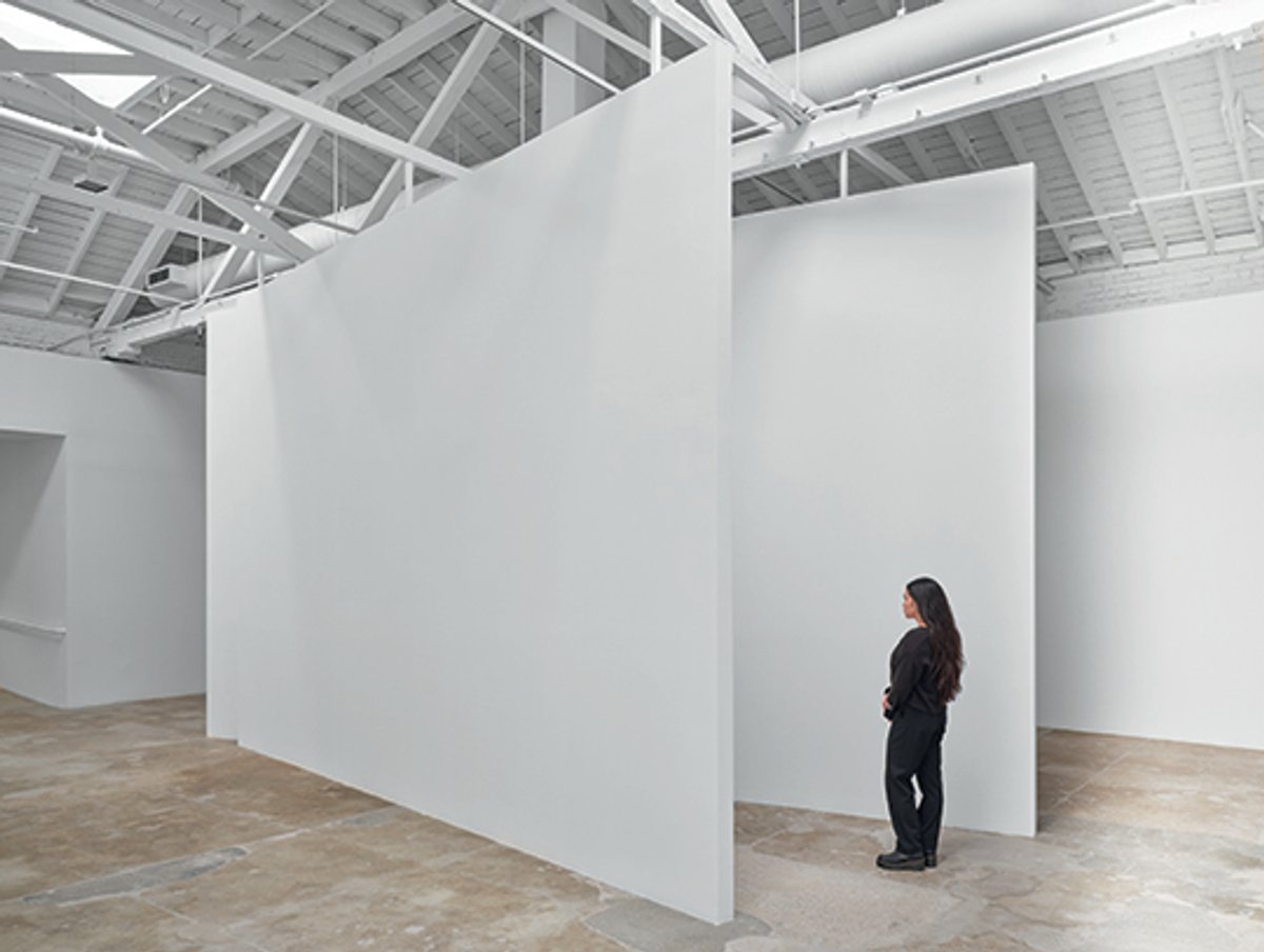 Bruce Nauman’s new and sparse survey includes Funnel Piece (Françoise Lambert Installation) (1971)
Photo by Elon Schoenholz, Courtesy of the artist and Marian Goodman Gallery