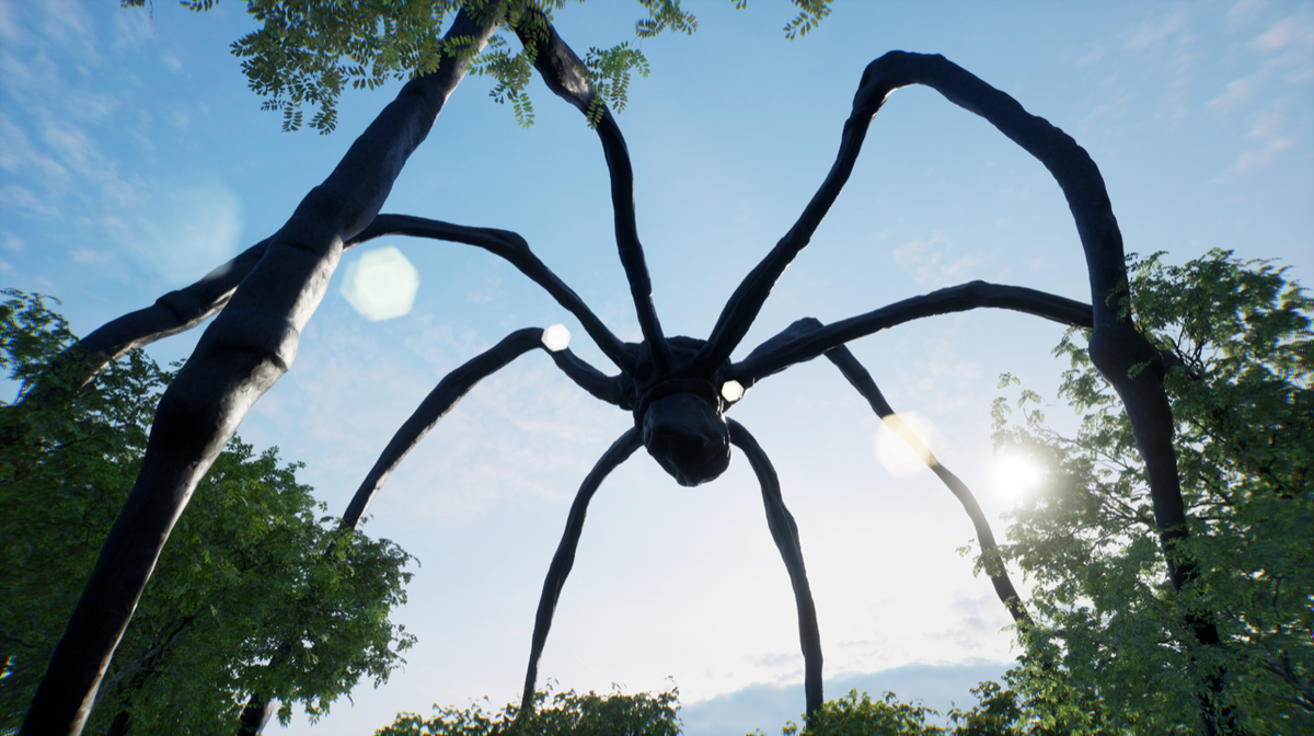 A virtual-reality rendering of a Louise Bourgeois sculpture created by Hauser & Wirth's HWVR technology developed by the gallery's new ArtLab division. Louise Bourgeois © The Easton Foundation/VAGA at ARS, NY, courtesy of the Easton Foundation and Hauser & Wirth