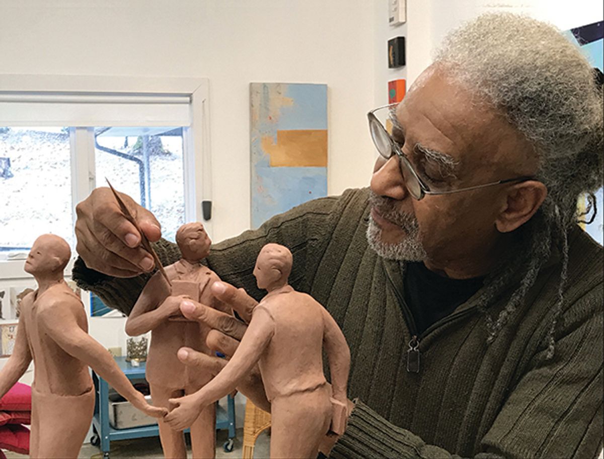 The artist Jerome Meadows in his studio courtesy the artist
