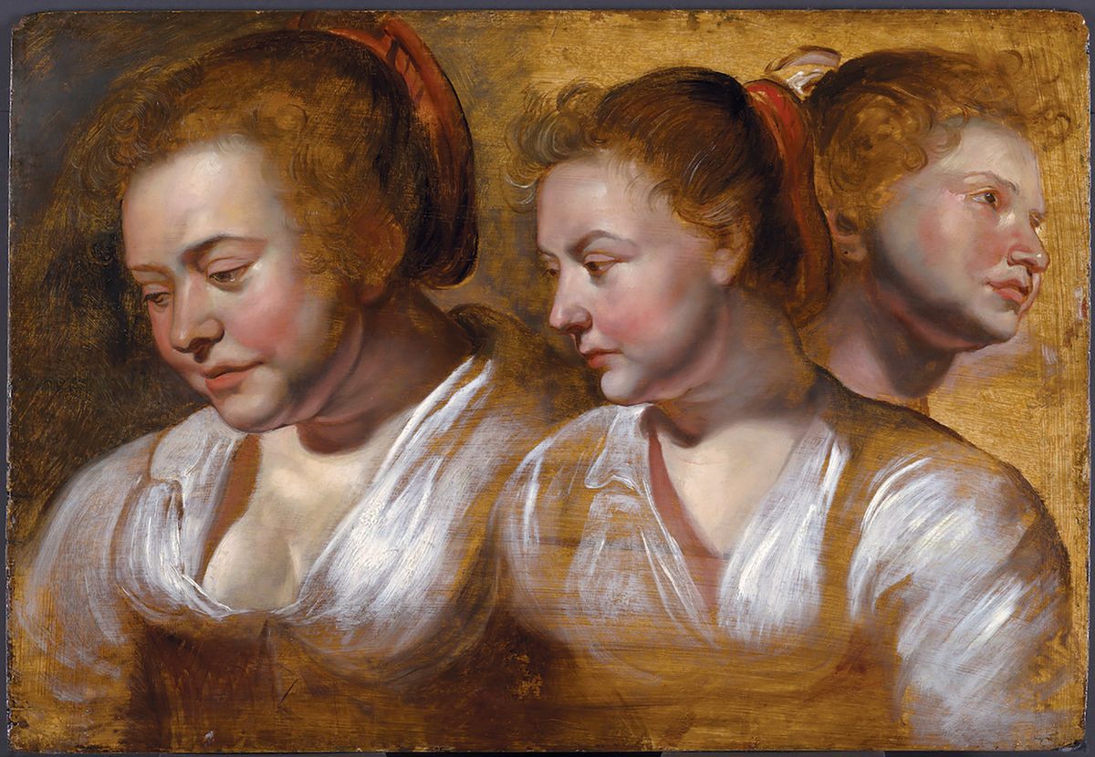 Three Studies of a Young Woman (around 1615) by Jacob Jordaens Mireille Mosler