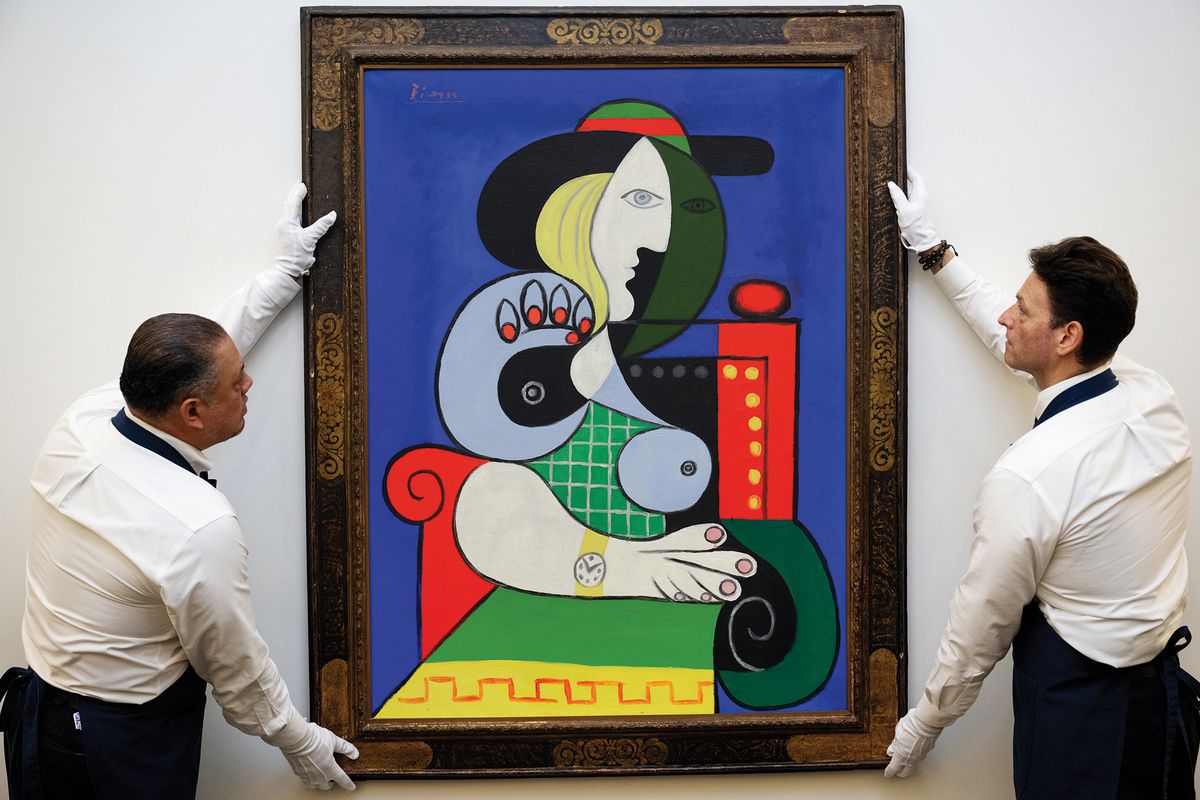 Time is precious: Sotheby’s says Picasso’s Femme à la Montre (1932), up for auction this month, is special because it includes a wristwatch Photo: Alexi J. Rosenfeld/Getty Images for Sotheby’s