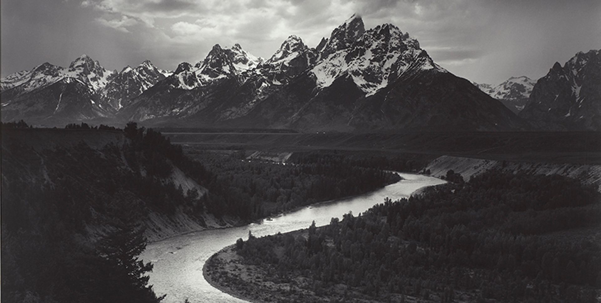 Ansel Adams, The Tetons and Snake River, Grand Teton National Park, Wyoming (1942) The Lane Collection, © the Ansel Adams Publishing Rights Trust; courtesy of the Museum of Fine Arts, Boston