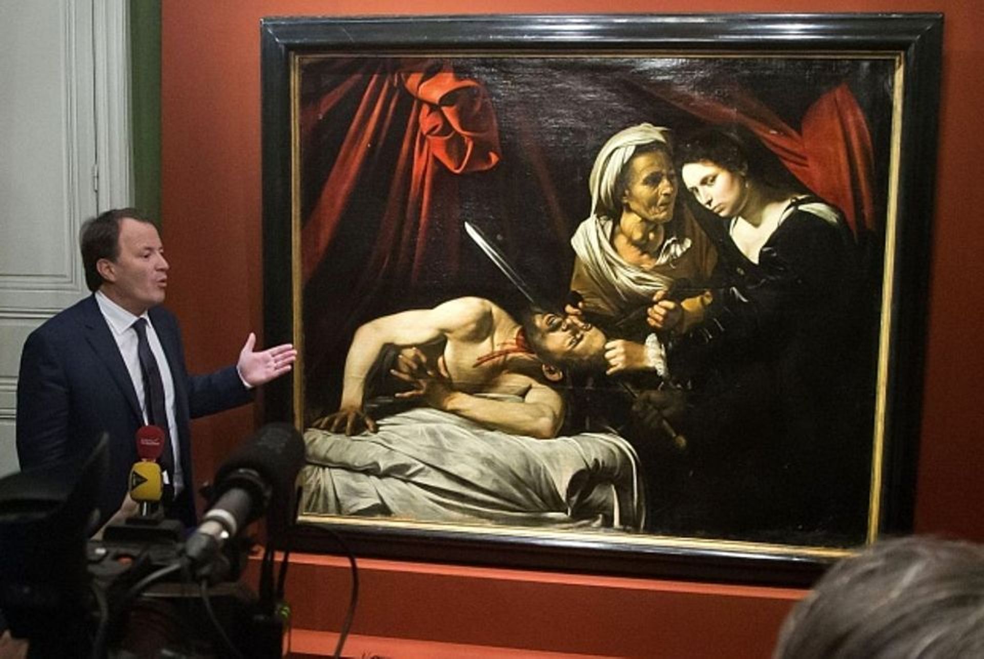 The painting was thought to be another version of Caravaggio's work depicting Judith beheading Holofernes AP Photo/Michel Euler