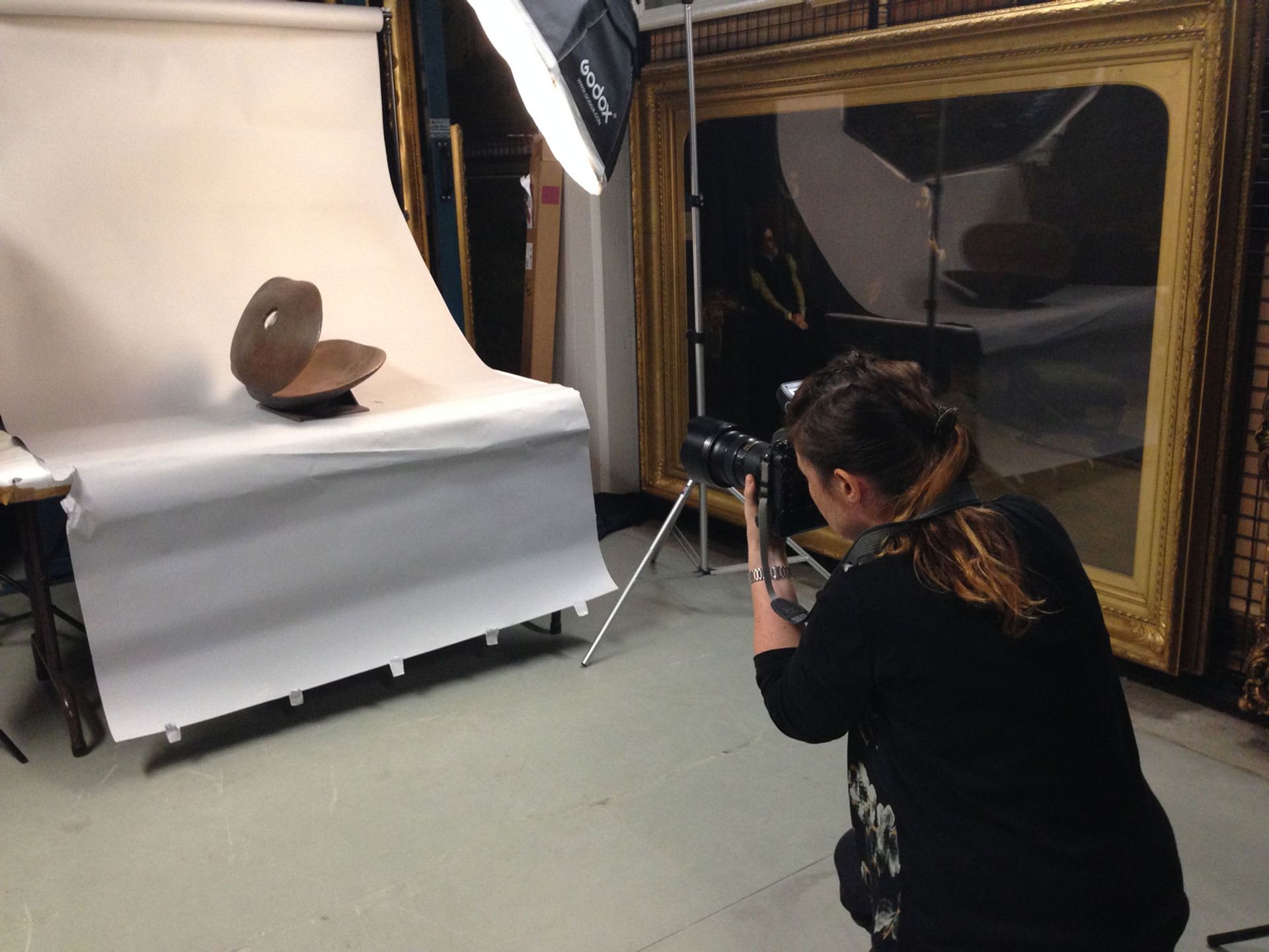 Sculptures at Perth Museum and Art Gallery being photographed for Art UK's sculpture project © Sophia Sheppard/Art UK