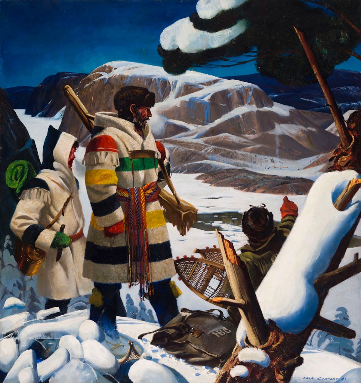 Charles Fraser Comfort, Barnston and Ballantyne at Tadoussac, 1846, 1941 From the Hudson's Bay Company Collection, Image courtesy Heffel