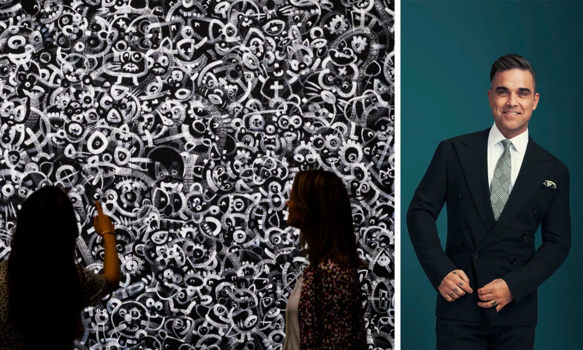 pop star Robbie Williams shows new paintings at Sotheby’s pop star Robbie Williams shows new paintings at Sotheby’s