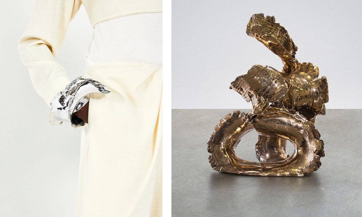 Lynda Benglis presents sculptures and jewellery in Paris catwalk show