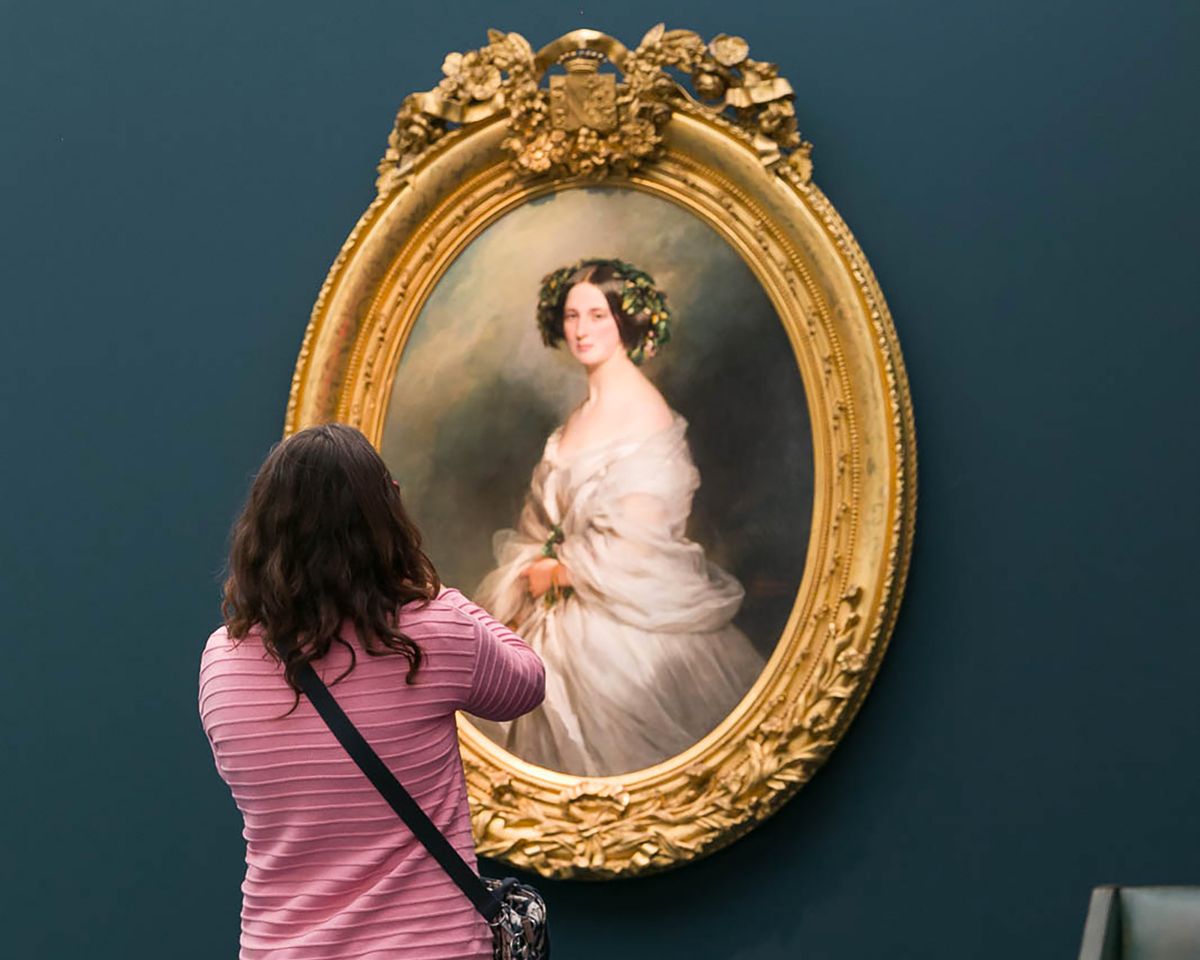 A visitor to the Robilant + Voena stand at Frieze Masters in London in 2019 Photo by Mark Blower. Courtesy of Mark Blower / Frieze, via Flickr