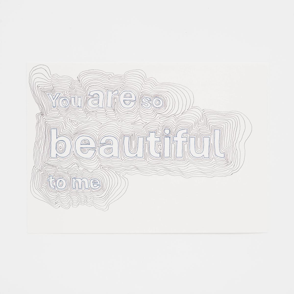 The online auction will run from 18 November to 1 December
Sonia Boyce, You are so beautiful to me, 2024, 21 x 30 cm, Carbon Transfer and Ballpoint. Courtesy of Begum Studio