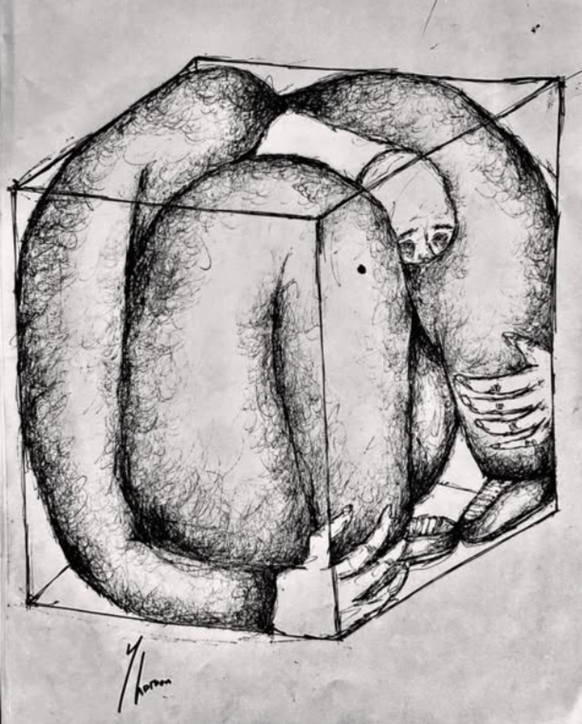 A recent drawing by 28-year-old artist Sheerin Abdel Karim Hassanein illustrates her feelings about the humanitarian crisis, which she refers to as “an organised destruction of memory, identity, and social fabric”
Sheerin Abdel Karim Hassanein