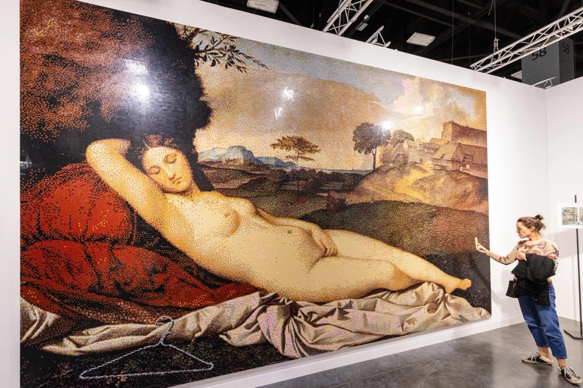 Ai Weiwei’s version of Giorgione’s Sleeping Venus is at Galleria Continua Photo: © Liliana Mora
