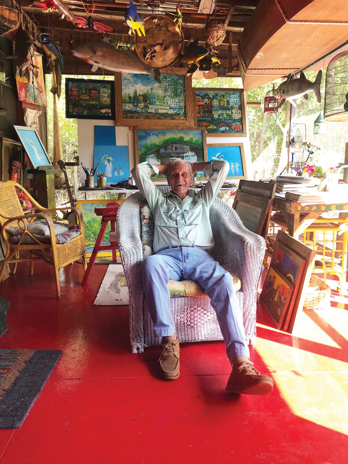 Works by the 89-year-old Everglades’ artist Dick Jay will be on view in a special curated section at Untitled © Jordan Stein