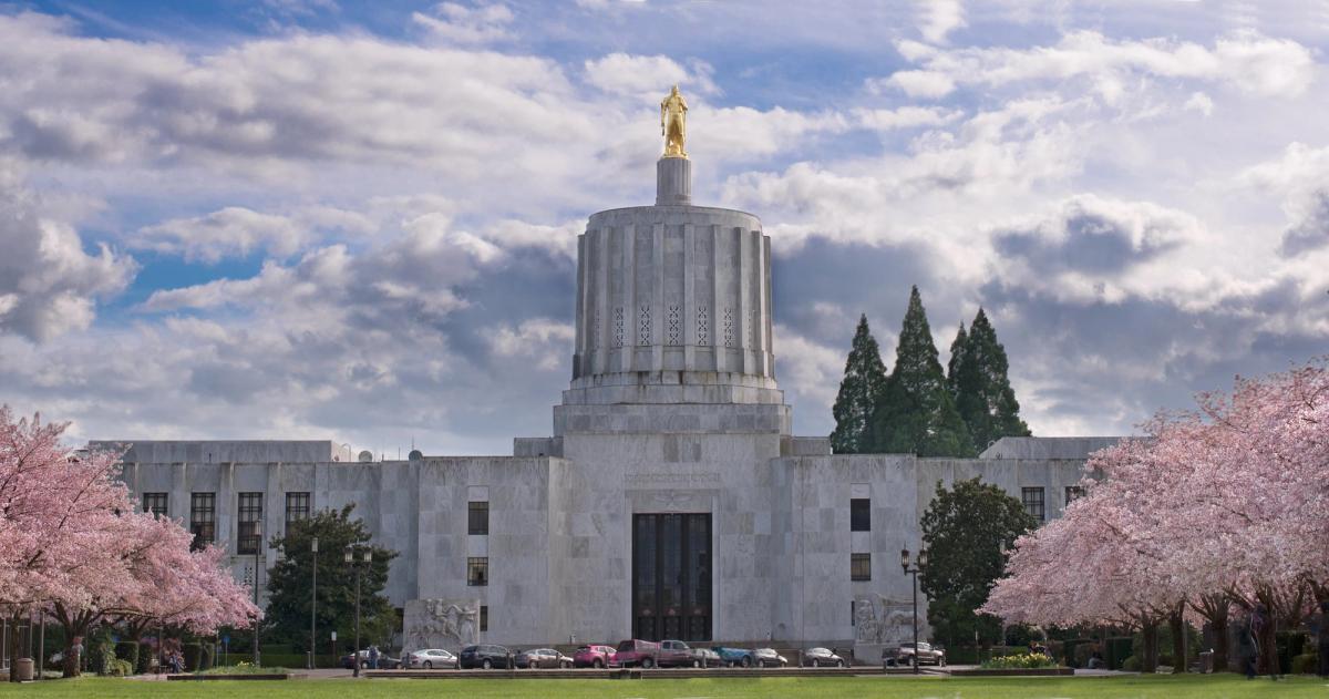 The Oregon State Capitol in Salem. The state raised its arts funding by 82.1% this year, from $8m to $14.6m Photo: Jim Choate via Flickr