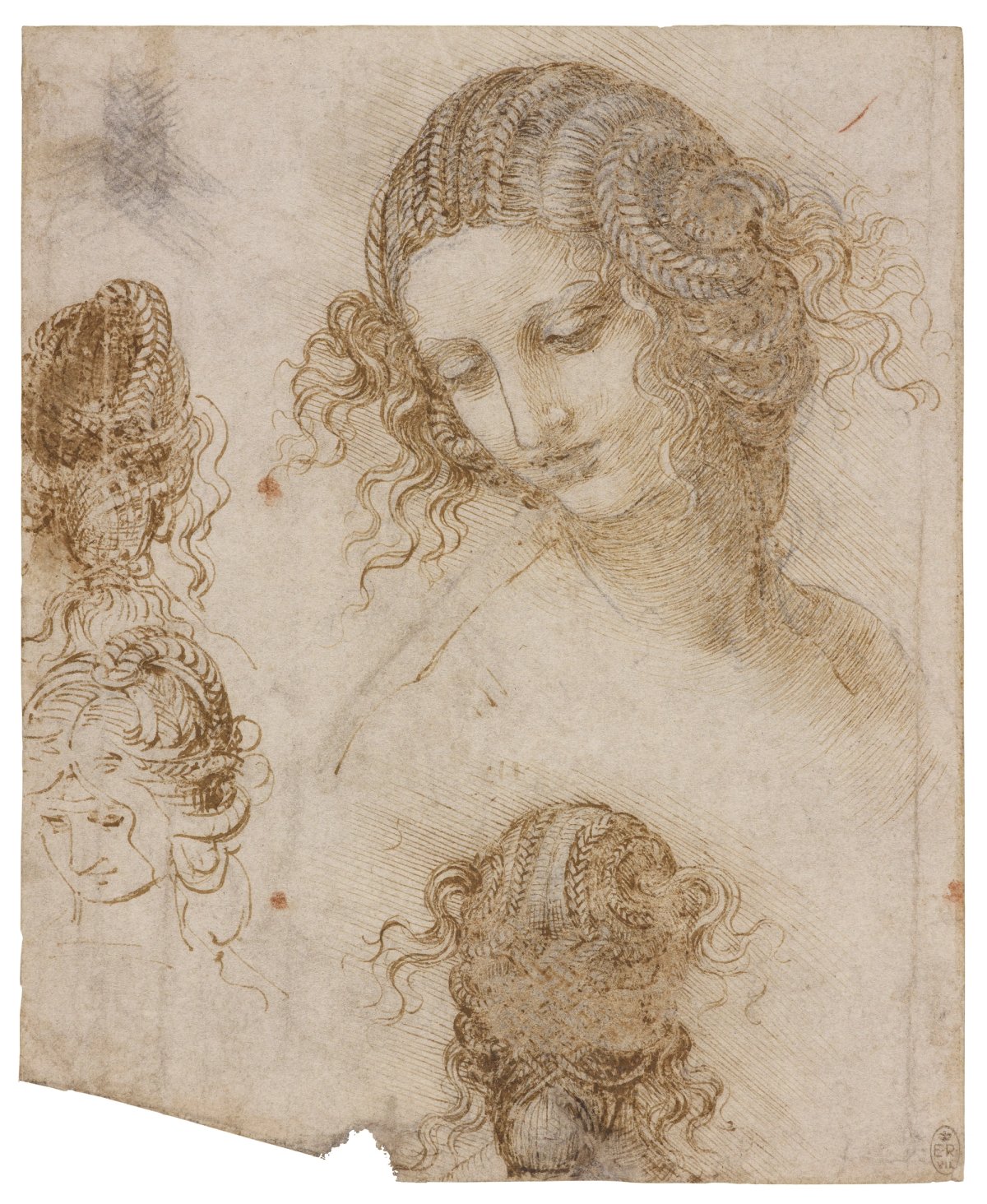 Leonardo da Vinci, The head of Leda, c. 1505-1508. RCIN 912516r
© Royal Collection Enterprises Ltd 2026 │ Royal Collection Trust