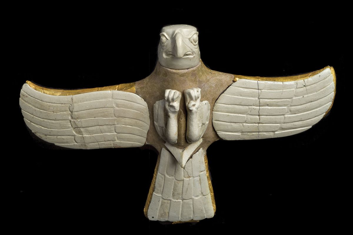 A Bronze Age bird of prey figure from the royal necropolis at Gonur Tepe State Museum of Turkmenistan, Ashgabat; © Staatliche Museen zu Berlin