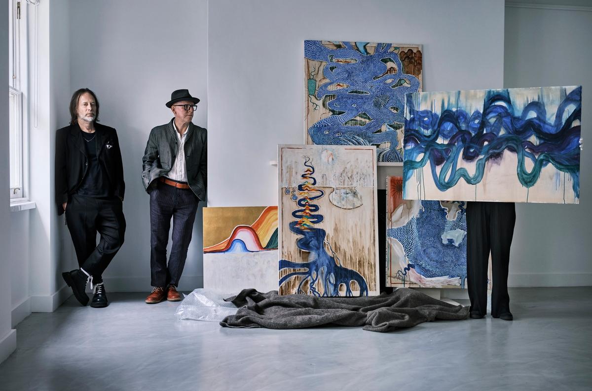 Radiohead's Thom Yorke and Stanley Donwood © Julian Broad. Courtesy of TIN MAN ART