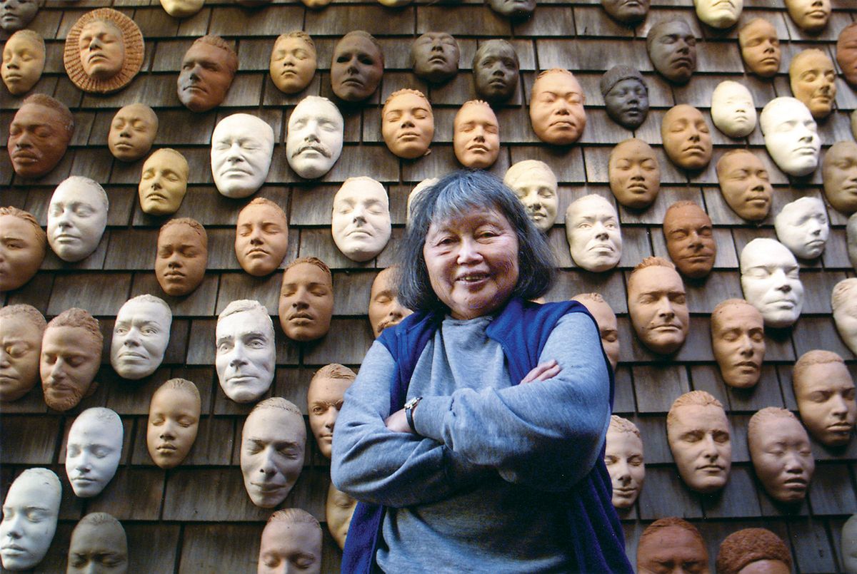 Ruth Asawa typically made two of each mask: one to give to the sitter, the other to hang outside her San Francisco home © 2022 Ruth Asawa Lanier, Inc/Artists Rights Society (ARS), New York. Courtesy David Zwirner and Cantor Arts Center at Stanford University