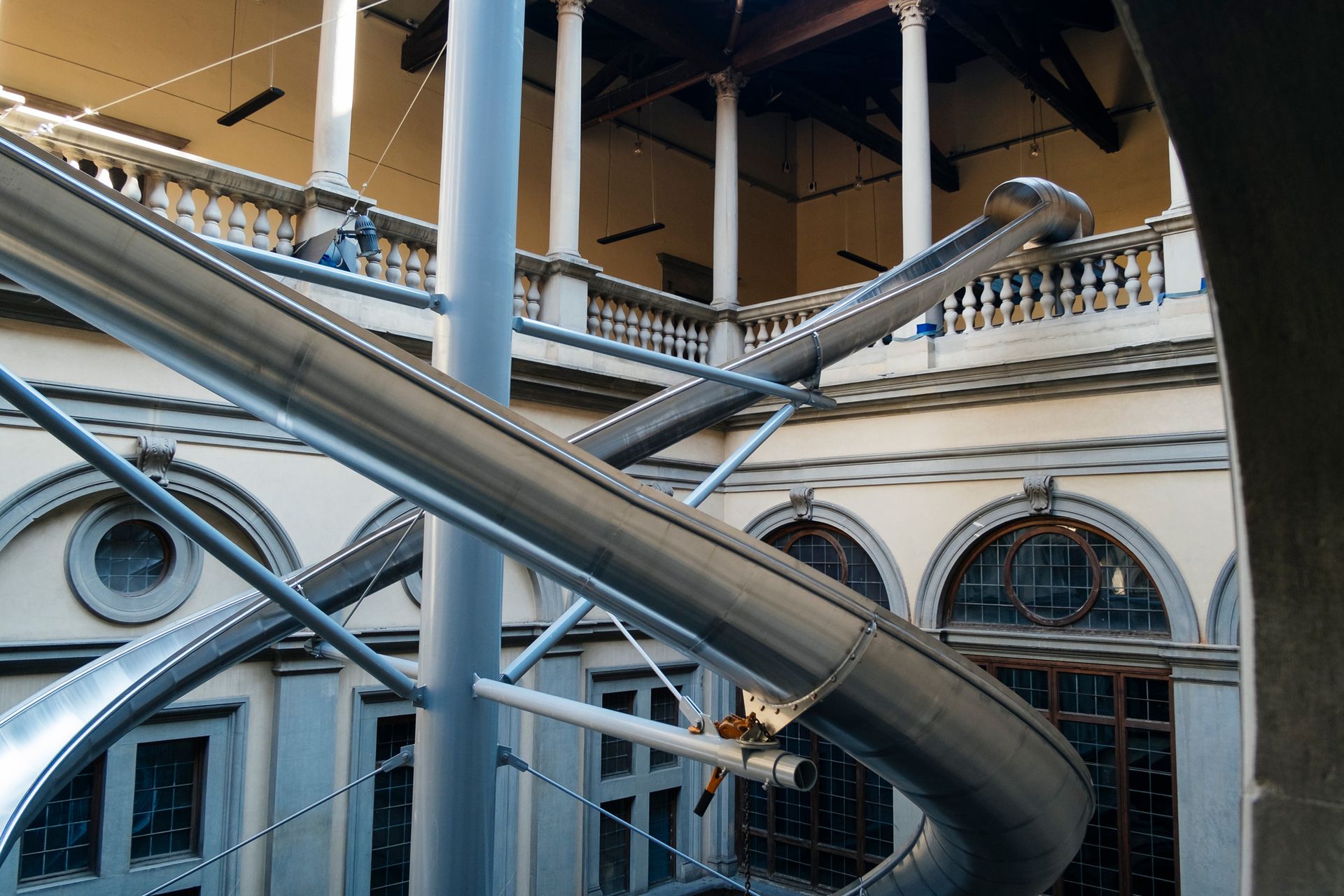 Höller wants visitors to descend his slides at Palazzo Strozzi while carrying a bean plant Martino Margheri