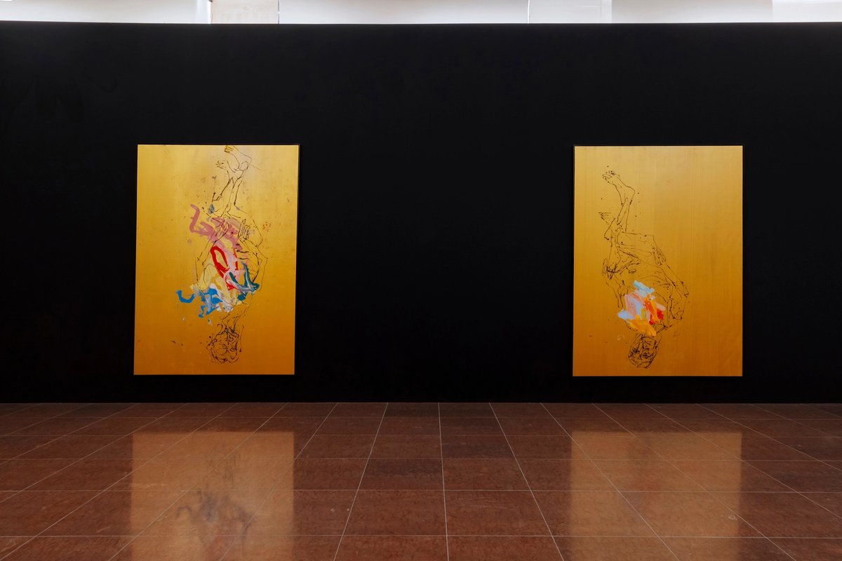 Installation view of Georg Baselitz's exhibition Eroi d’Oro at Fondazione Cini in Venice Photo: Celestia Studio
