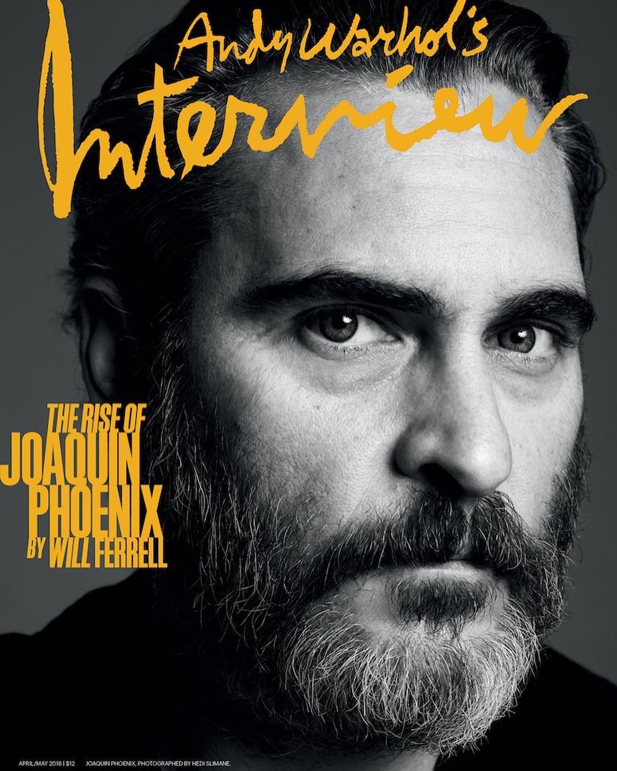 Joaquin Pheonix on the April/May cover Interview magazine Photo: Hedi Slimane/Interview