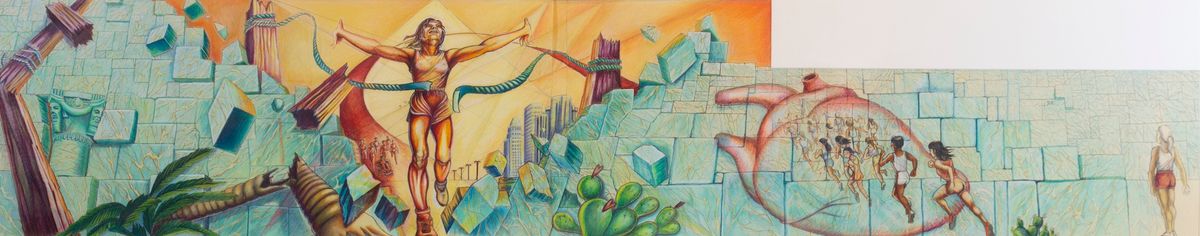 Judith F. Baca, Hitting the Wall: Women in the Marathon, around 1984 Los Angeles County Museum of Art, © Judith F. Baca, photo courtesy of the SPARC & Judy Baca Archive