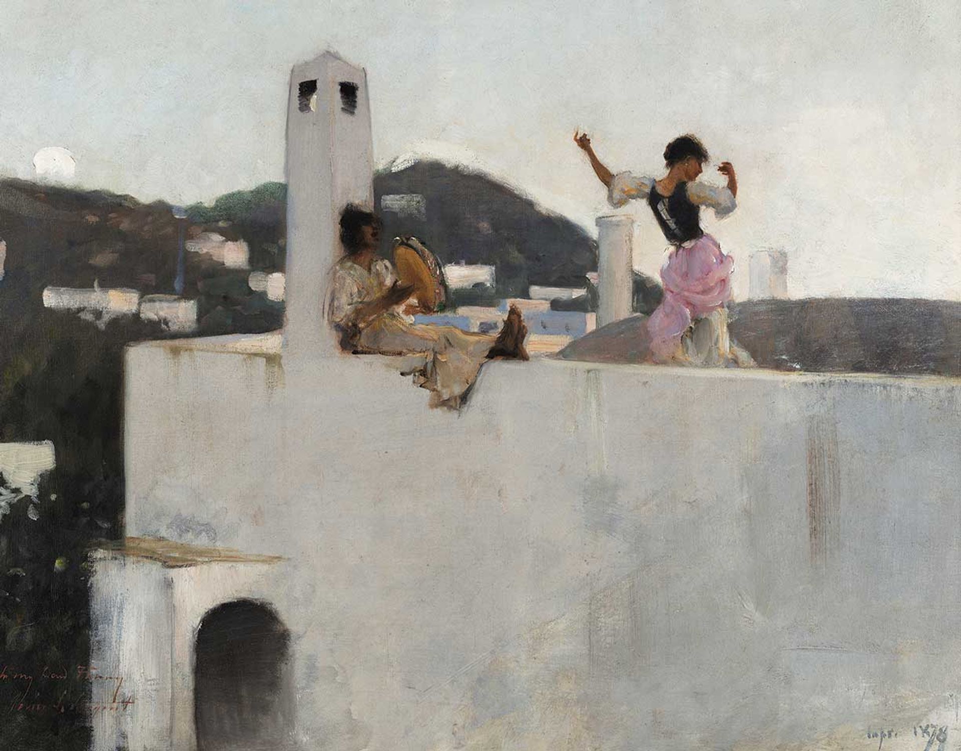 John Singer Sargent’s Capri Girl on a Rooftop (1878), depicting a scene on the Italian island. Sargent was an American expat and one of a number of artists who toured Europe and further afield in the late 19th and early 20th centuries © Crystal Bridges Museum of American Art, Bentonville, Arkansas