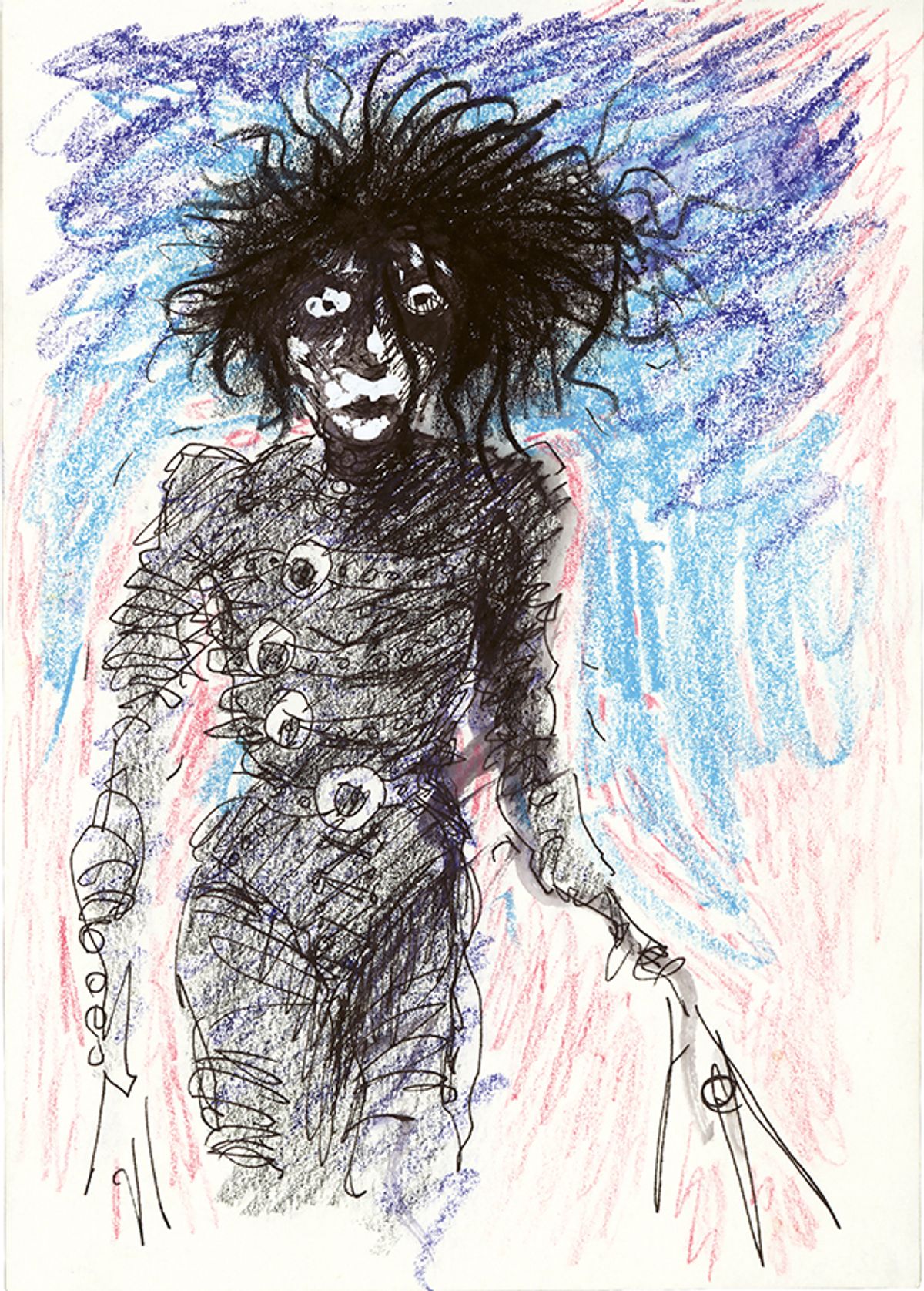 A sketch by Tim Burton for one of his most acclaimed and successful films, Edward Scissorhands (1990), which starred Johnny Depp in the title role © 1990 20th Century Studios