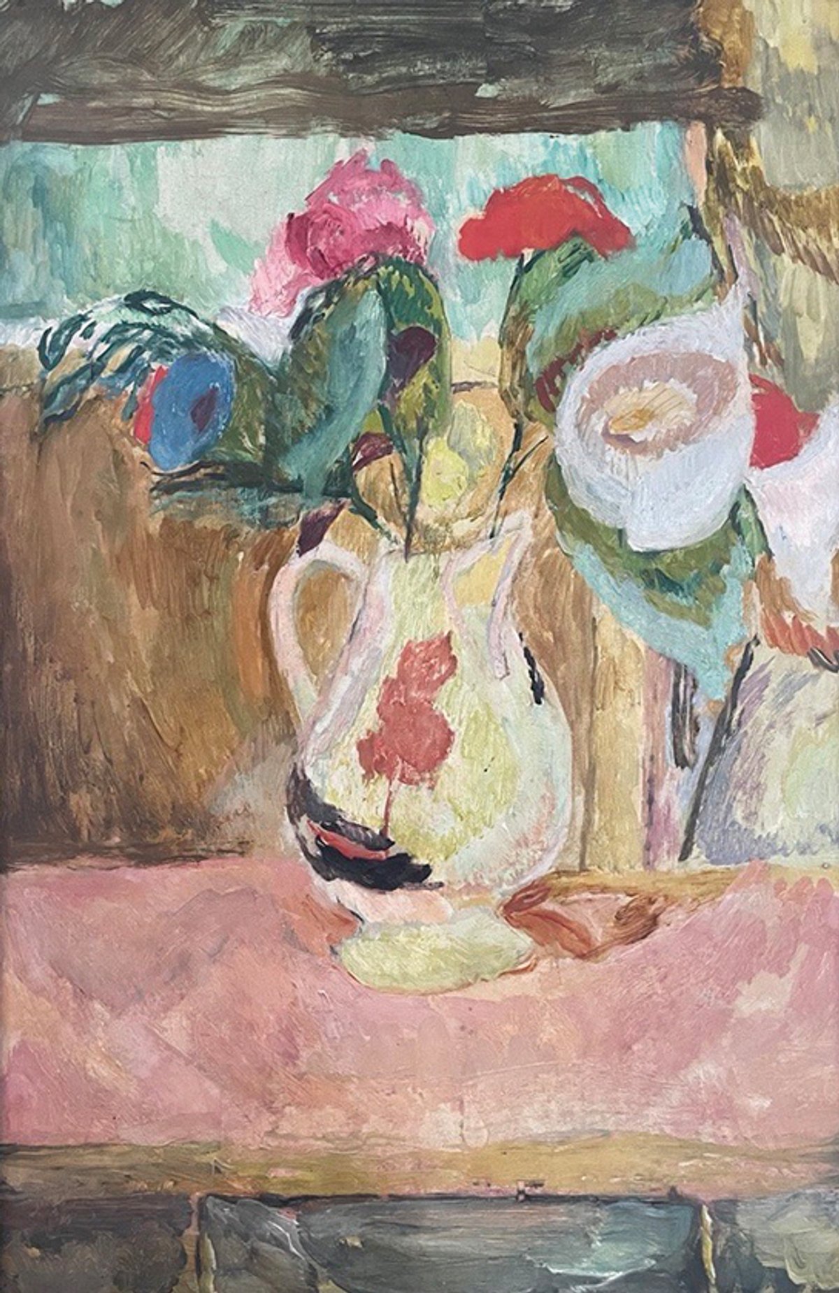 Still Life Flowers in a Jug at Charleston (around 1919) by the Bloomsbury Group artist Roger Fry
© The artist