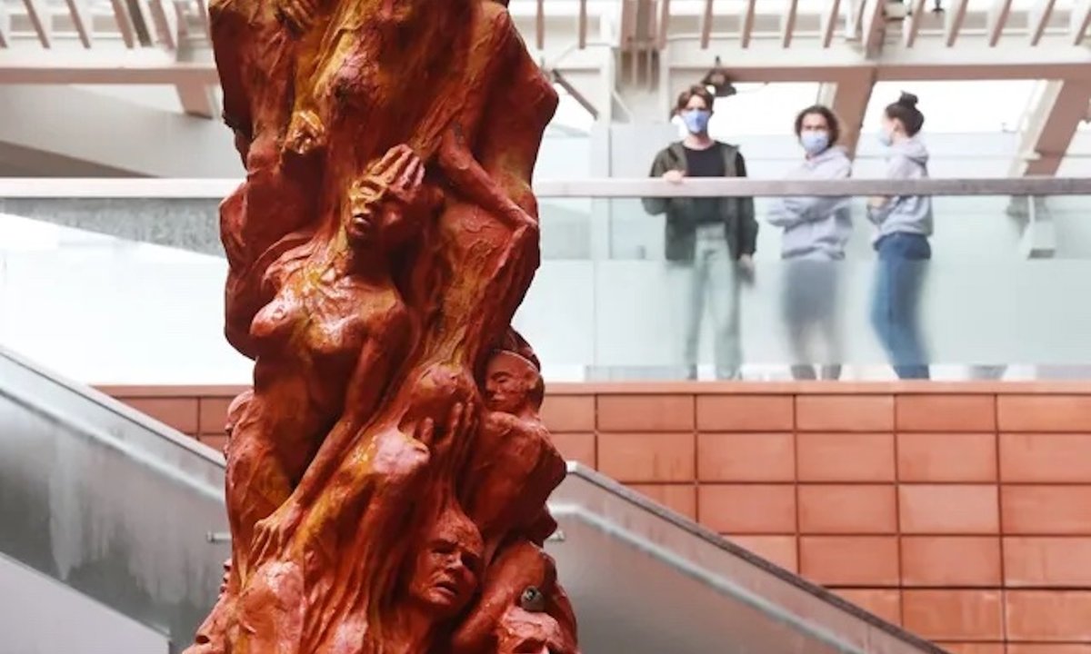 Pillar of Shame sculpture seized by police in Hong Kong Pillar of Shame sculpture seized by police in Hong Kong