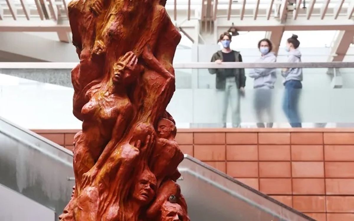 Jens Galschiøt's Pillar Of Shame (1997), which was removed from the University of Hong Kong in 2021, has been seized by Hong Kong authorities Courtesy of the artist